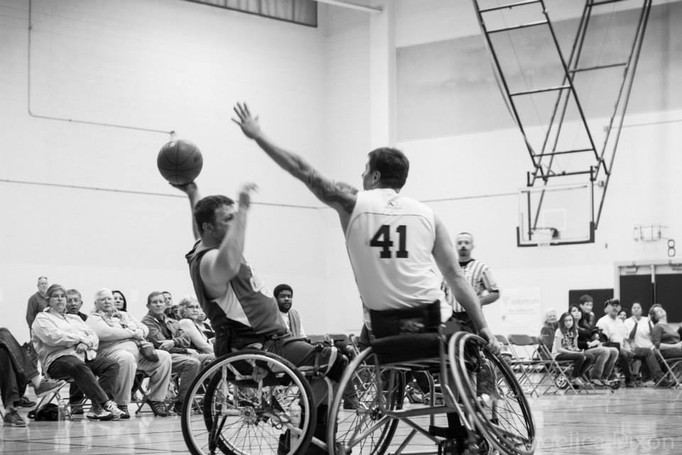NM 66ers wheelchair basketball in action